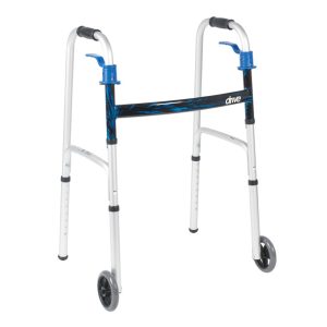 Deluxe, Trigger Release Folding Walker with 5″ Wheels